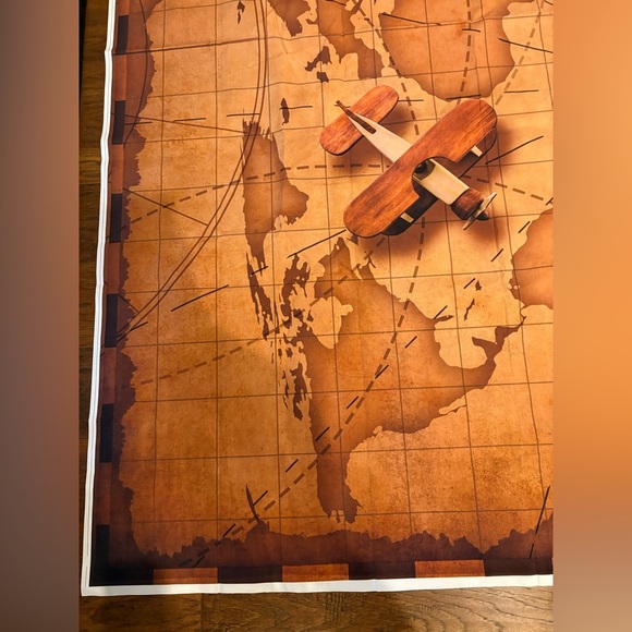 5’ x 7’ HUGE WALL FABRIC LIVE SHOW BACKDROP PICTURE PROPS  Vintage World Map NEW - Picture 8 of 10
